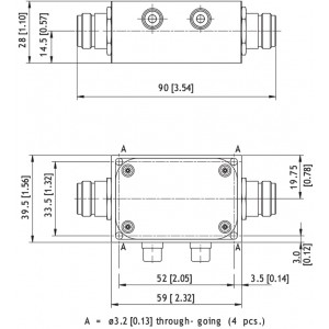 All dimensions are given in mm [in.]