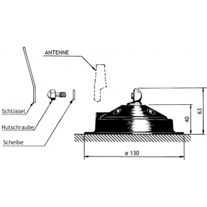 Der Magnetfuß sollte in der Mitte des Fahrzeugdaches oder auf dem Kofferraumdeckel montiert werden, um die bestmögliche Rundstrahlung zu erzielen.