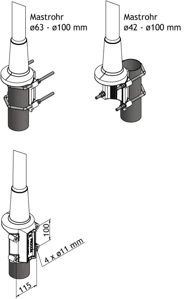 HD beslag mont iso D