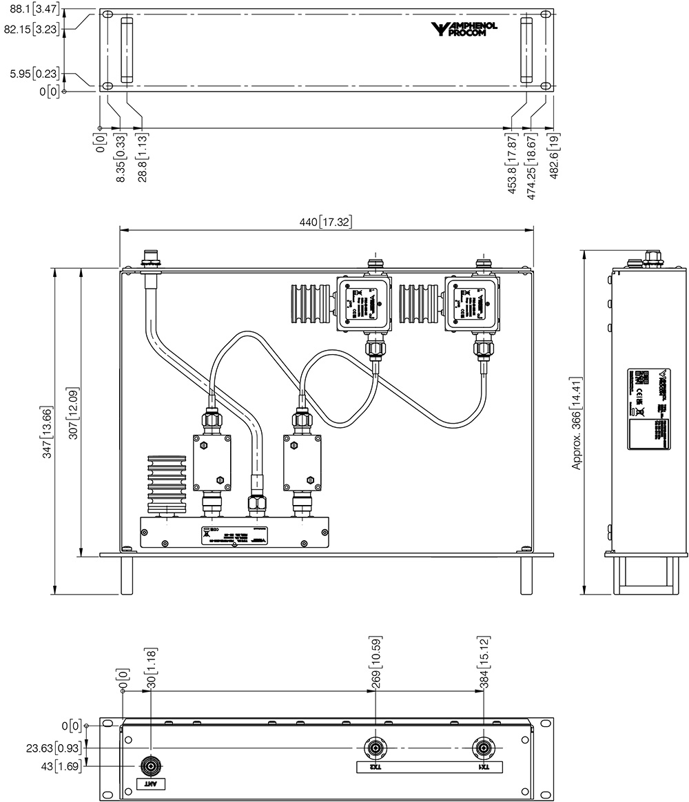 PRO PHY450 2SI 380 470 35W  Mechanical outline