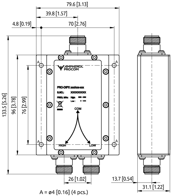 PRO DIPX 44 56 80 100 130 150 174 200 80 88 Hole
